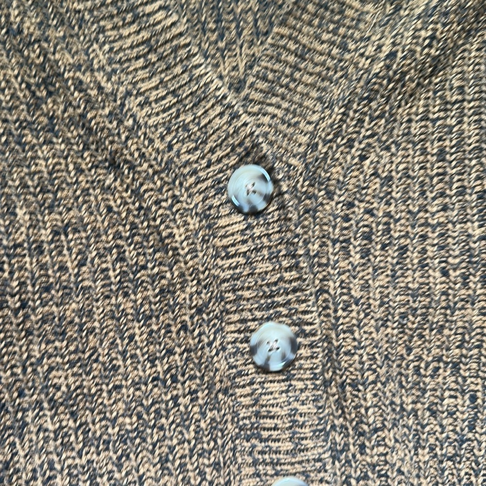 A New Day Brown and‎ Black Balloon-Sleeved Cardigan Sweater - Picture 4 of 6